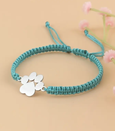 Pulsera de Macramé con dije de Huella