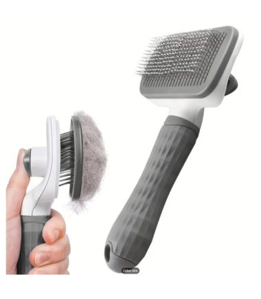 Cepillo de mascotas con botón para sacar pelaje