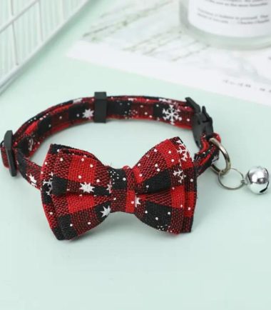 Collares Navideños con Moño y Cascabel para Mascotas