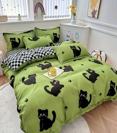 Funda de edredón y juego de fundas de almohadas diseño de gato