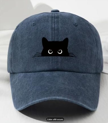 Gorra unisex con diseño de gato negro