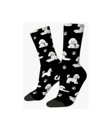 Pares de medias de colores con estampado de perritos