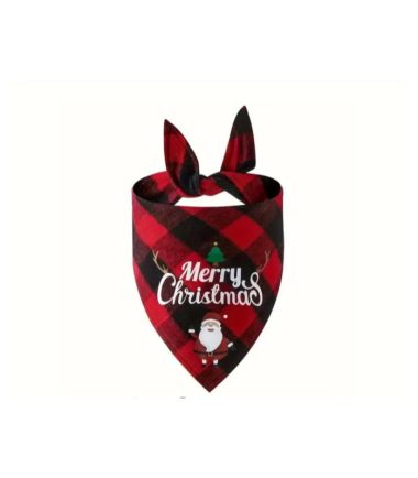 Bandana navideña perro santa ajustable color roja