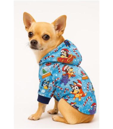 Suéter Navideño Azul para Perros de Bluey Talla S