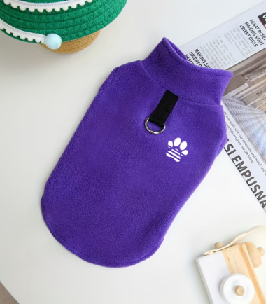 Abrigo de peluche para perro púpura Talla S-M