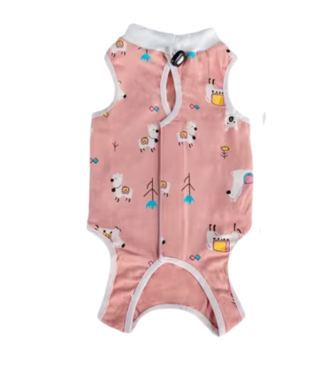 Pijama Post Operatoria para gatos Diseño Llamas S