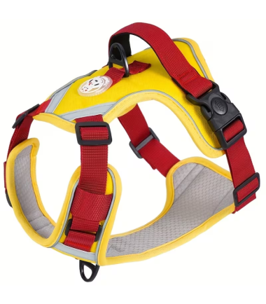 Arnés Reflectante para perro Talla S color amarillo